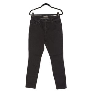 SATIN DOLL Black Manufactured Faded Skinny Slim Jeans 10 (Medium)